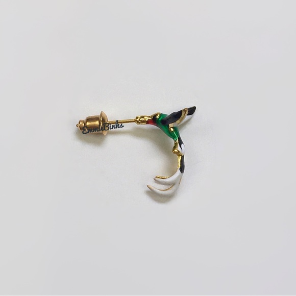 ✨3for$38sale New Minimalist Tiny Hummingbird Hoop Earrings / Bird Earrings - Picture 7 of 12